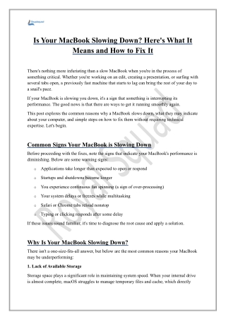 Is Your MacBook Slowing Down? Here's What It Means and How to Fix It