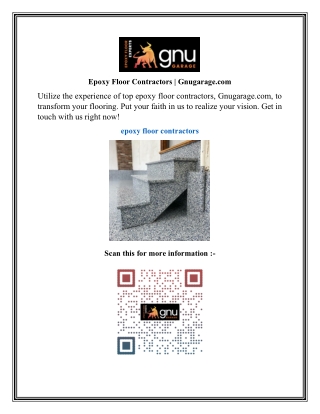 Epoxy Floor Contractors  Gnugarage