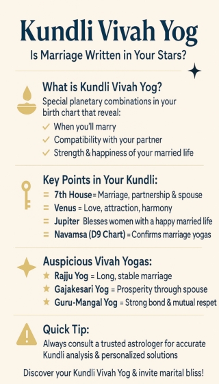 Kundli Vivah Yog - Discover Auspicious Marriage Yogas & Doshas in Your Horoscope