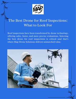 Best Drone for Roof Inspections by Map Drone Solutions