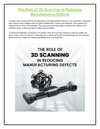 The Role of 3D Scanning in Reducing Manufacturing Defects