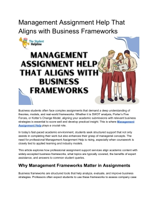 Management Assignment Help That Aligns with Business Frameworks
