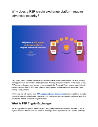 Why does a P2P crypto exchange platform require  advanced security?