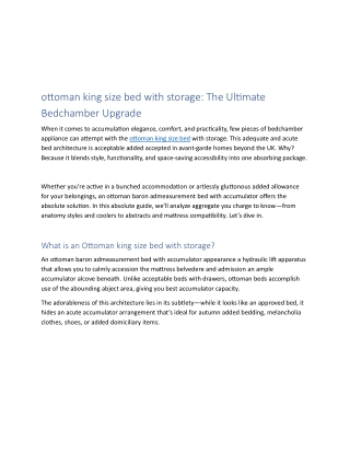 ottoman king size bed with storage