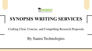 Synopsis Writing Services