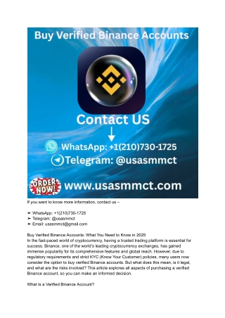 17.5 Best Places To Buying Verified Binance Accounts (pdf)