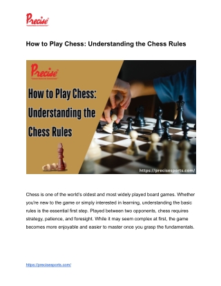 How to Play Chess Understanding the Chess Rules