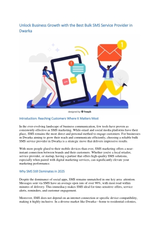 Unlock Business Growth with the Best Bulk SMS Service Provider in Dwarka