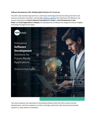 Software Development UAE - Building Digital Solutions for Tomorrow
