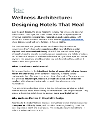 Wellness Architecture_ Designing Hotels That Heal