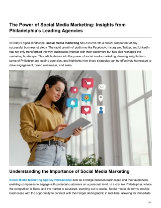 The Power of Social Media Marketing Insights from Philadelphia’s Leading Agencies