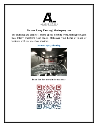 Toronto Epoxy Flooring  Alanisepoxy