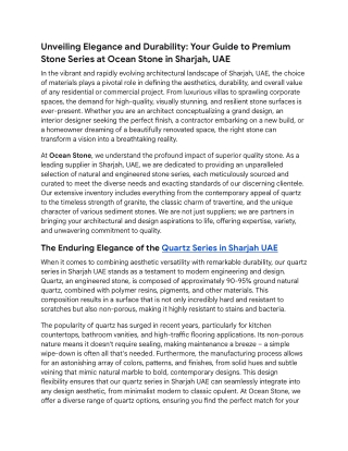 Premium Stone Series at Ocean Stone in Sharjah, UAE