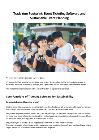 Track Your Footprint: Event Ticketing Software and Sustainable Event Planning