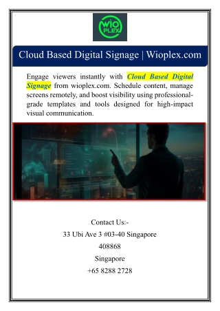 Cloud Based Digital Signage | Wioplex.com