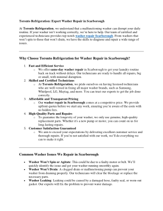 Washer Repair Scarborough | Washer Repair Near Me