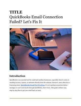 QuickBooks Email Connection Failed_ Let’s Fix It