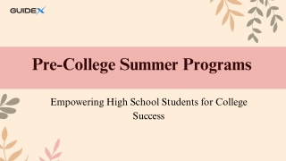 Pre-College Summer Programs