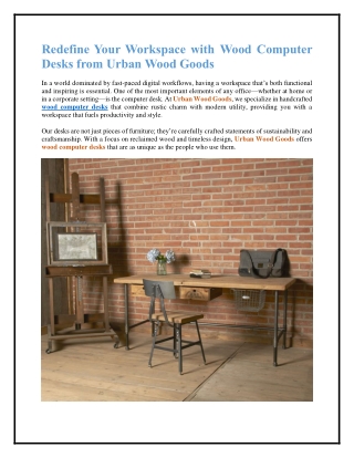 Premium Quality Wood Computer Desks – Shop Urban Wood Goods