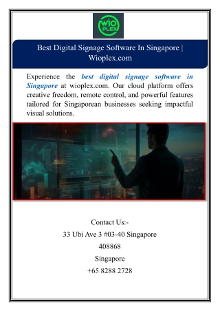 Best Digital Signage Software In Singapore | Wioplex.com