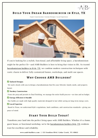 Build Your Dream Barndominium in Kyle, TX