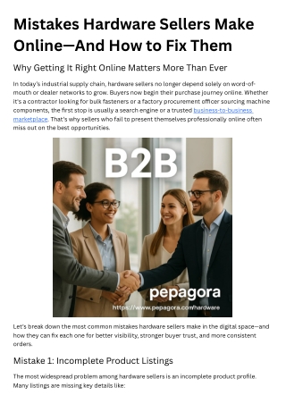 Mistakes Hardware Sellers Make Online—And How to Fix Them