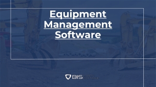 Equipment Management Software