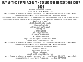 Buy Verified PayPal Account – Secure Your Transactions Today 2025