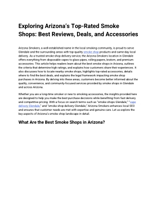 Exploring Arizona’s Top-Rated Smoke Shops_ Best Reviews, Deals, and Accessories