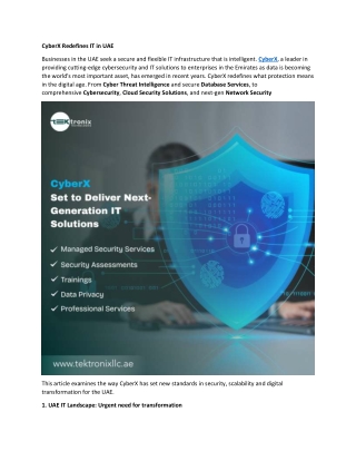 Beyond Tomorrow - CyberX Redefines IT in the UAE