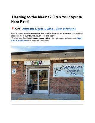 Heading to the Marina? Grab Your Spirits Here First!