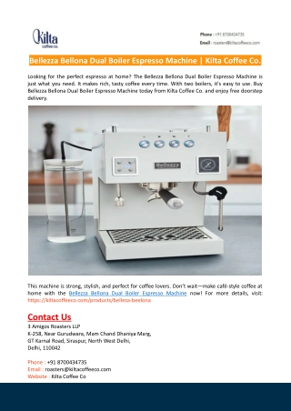 Bellezza Bellona Dual Boiler Espresso Machine