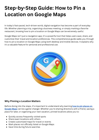 Step-by-Step Guide How to Pin a Location on Google Maps 
