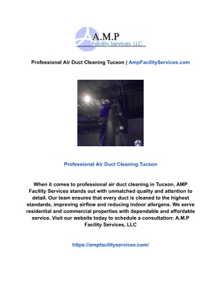Professional Air Duct Cleaning Tucson | AmpFacilityServices.com