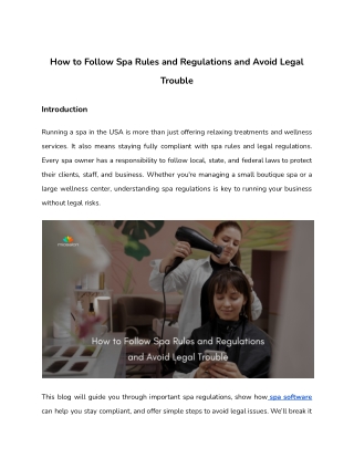 How to Follow Spa Rules and Regulations and Avoid Legal Trouble