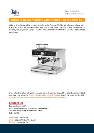 Budan Espresso Machine with Grinder