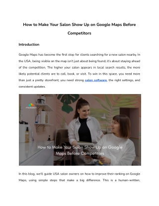 How to Make Your Salon Show Up on Google Maps Before Competitors