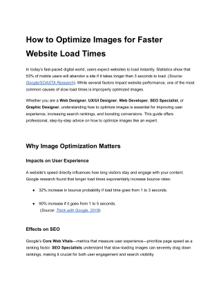 How to Optimize Images for Faster Website Load Times