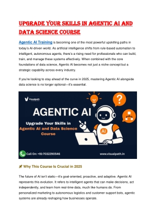 Agentic AI Course Online | AI Online Training Hyderabad