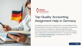 Top-Quality Accounting Assignment Help in Germany