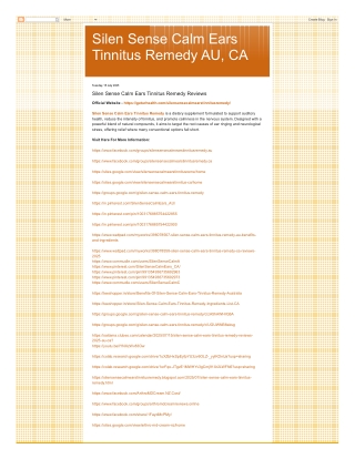 Silen Sense Calm Ears Tinnitus Remedy