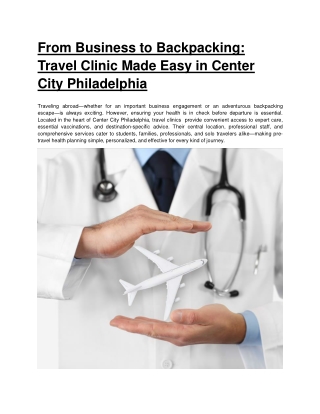 From Business to Backpacking_ Travel Clinic Made Easy in Center City Philadelphia