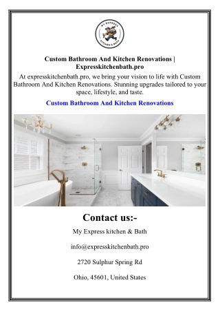 Custom Bathroom And Kitchen Renovations  Expresskitchenbath.pro