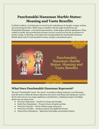 Panchmukhi Hanuman Marble Statue_ Meaning and Vastu Benefits
