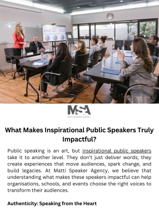 What Makes Inspirational Public Speakers Truly Impactful?