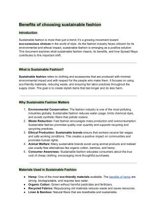 Benefits of Choosing Sustainable Fashion in 2025