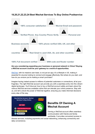 Best Wechat Services To Buy Online Pvaitservice