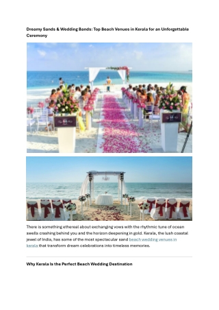 Dreamy Sands & Wedding Bands Top Beach Venues in Kerala for an Unforgettable Ceremony