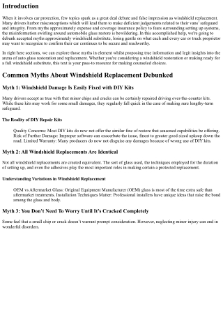 Common Myths About Windshield Replacement Debunked
