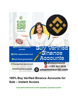100% Buy Verified Binance Accounts for Sale – Instant Access